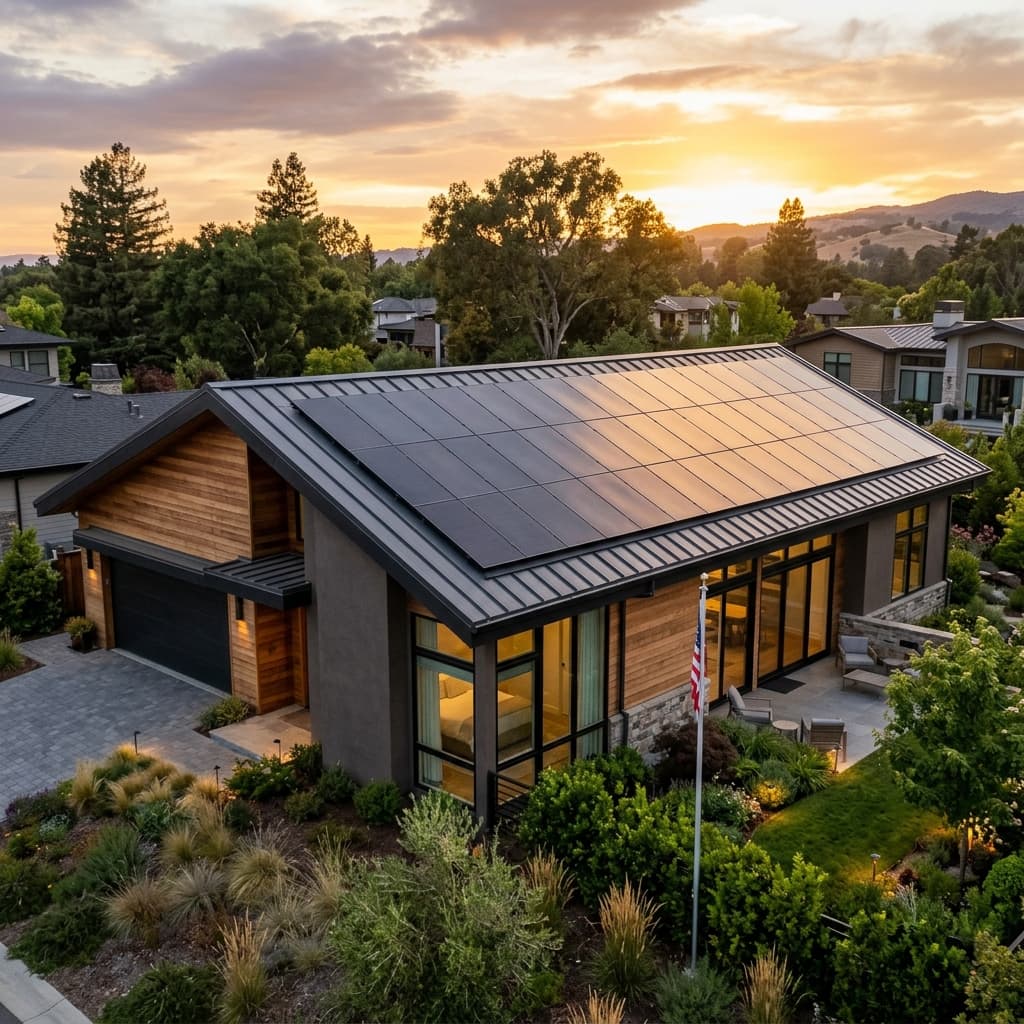 Premium black-on-black solar panel installation